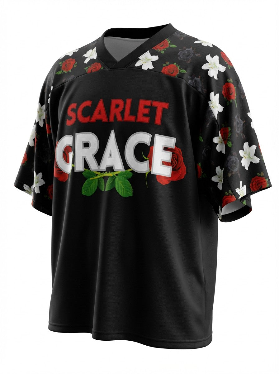 Scarlet x Grace : Oversized Football Jersey - BLACKOUT