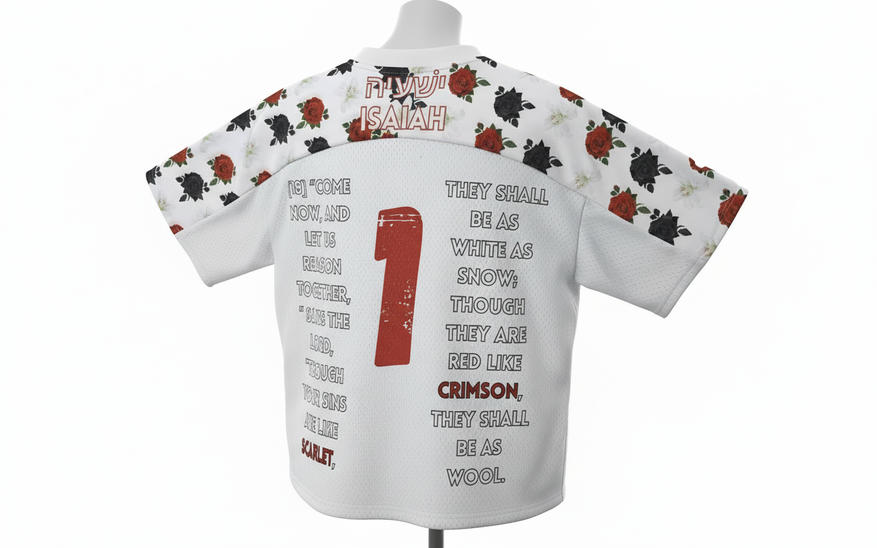 Scarlet x Grace : Oversized Football Jersey - WHITE AS SNOW