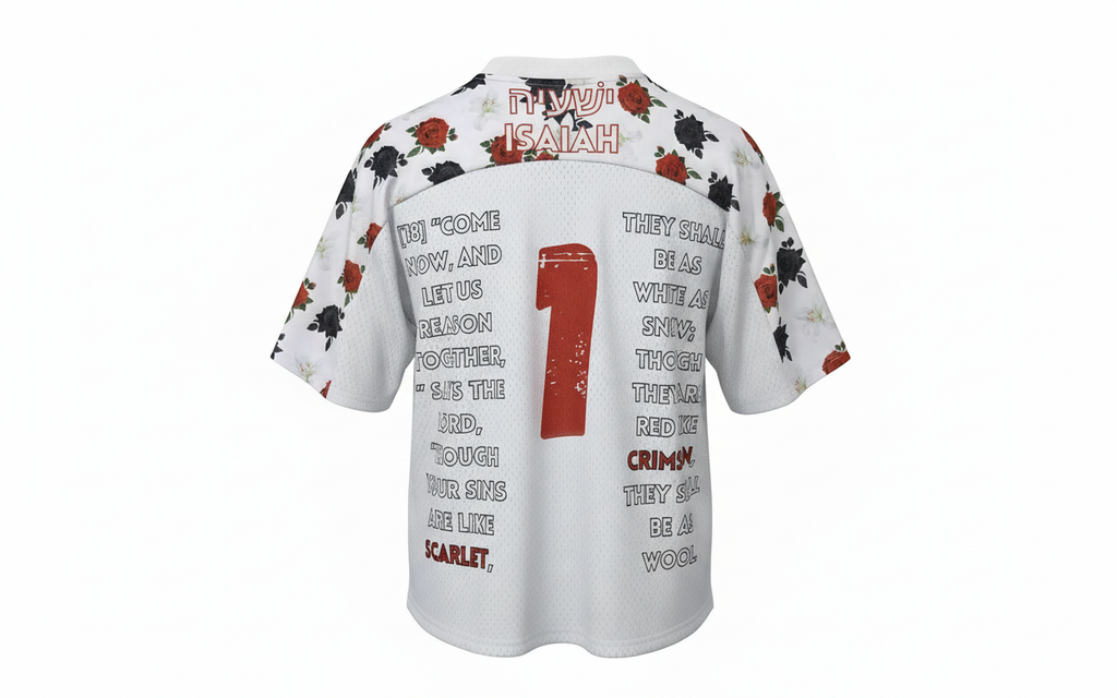 Scarlet x Grace : Oversized Football Jersey - WHITE AS SNOW