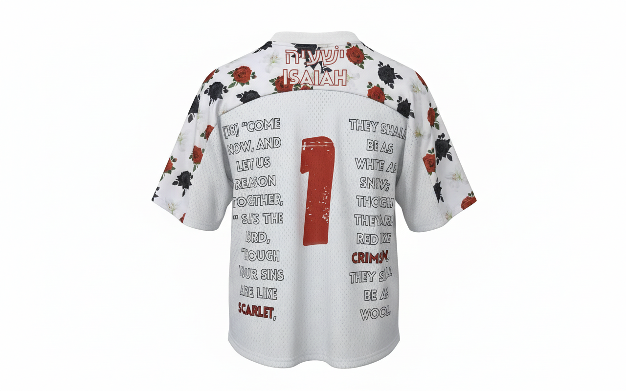 Scarlet x Grace : Oversized Football Jersey - WHITE AS SNOW