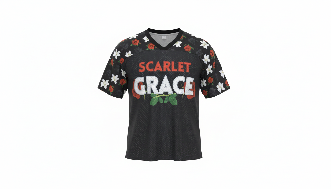 Scarlet x Grace : Oversized Football Jersey - BLACKOUT